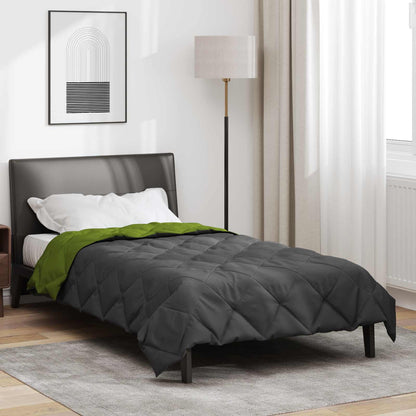 Duvet Estivo Verde e Antracite 200 x 155 cm Microfibra