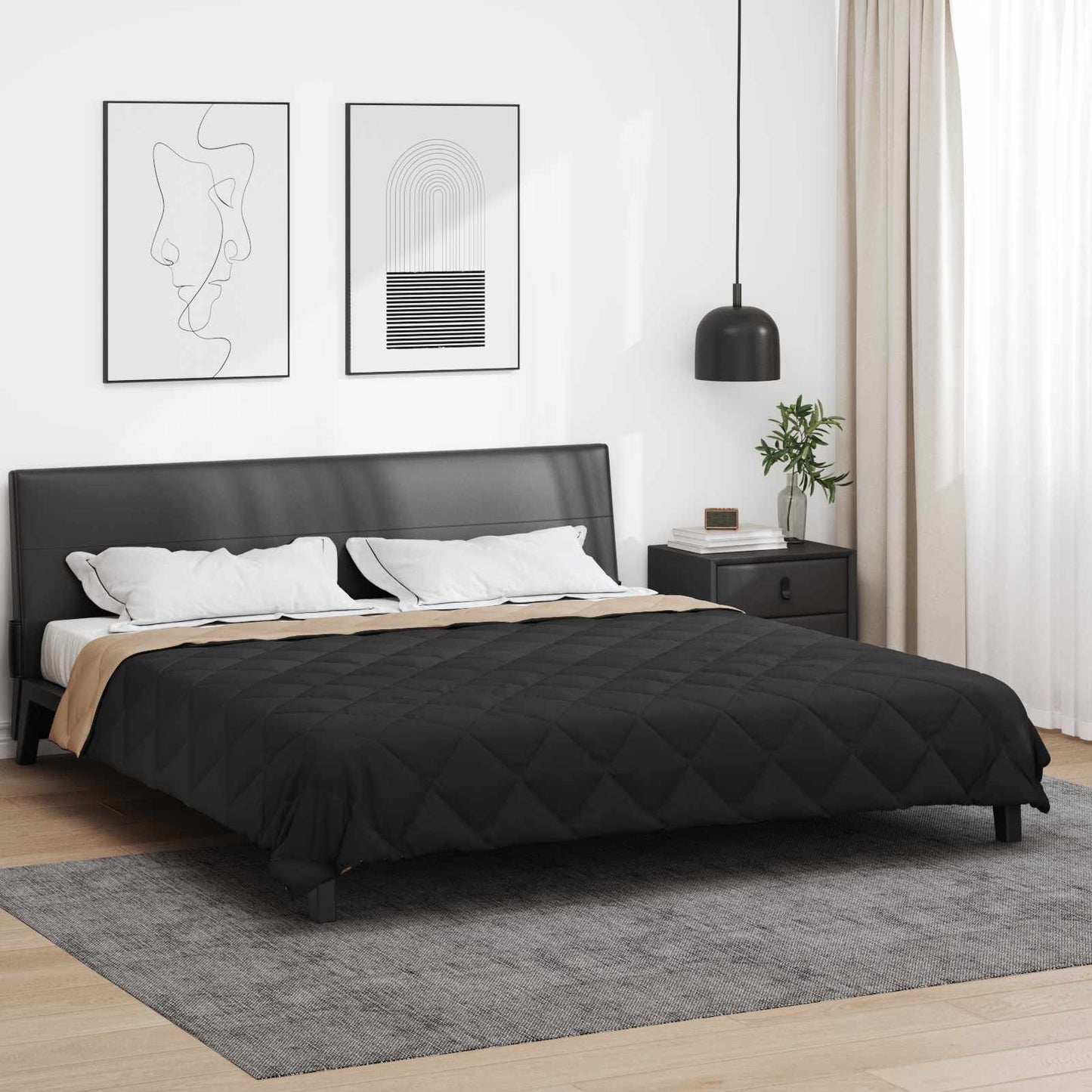 Duvet Estivo Nero e Talpa 200 x 200 cm Microfibra
