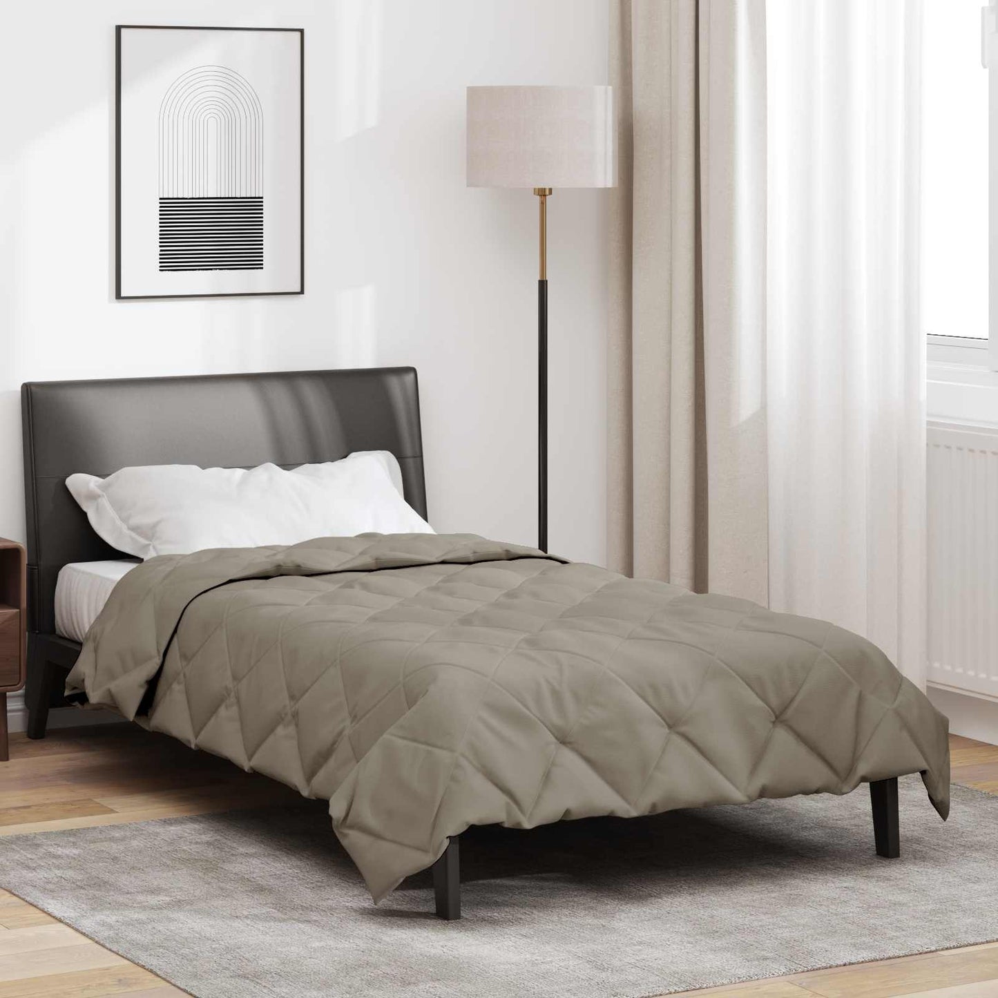 Piumone Completo Annuale Grigio chiaro 200 x 140 cm Microfibra