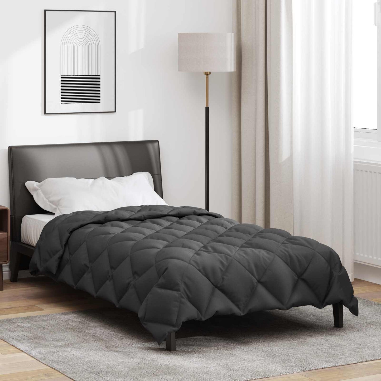 Duvet Invernale Antracite 200 x 155 cm Microfibra