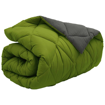 Duvet Invernale Verde e Antracite 220 x 135 cm Microfibra