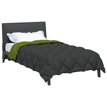 Duvet Invernale Verde e Antracite 220 x 135 cm Microfibra