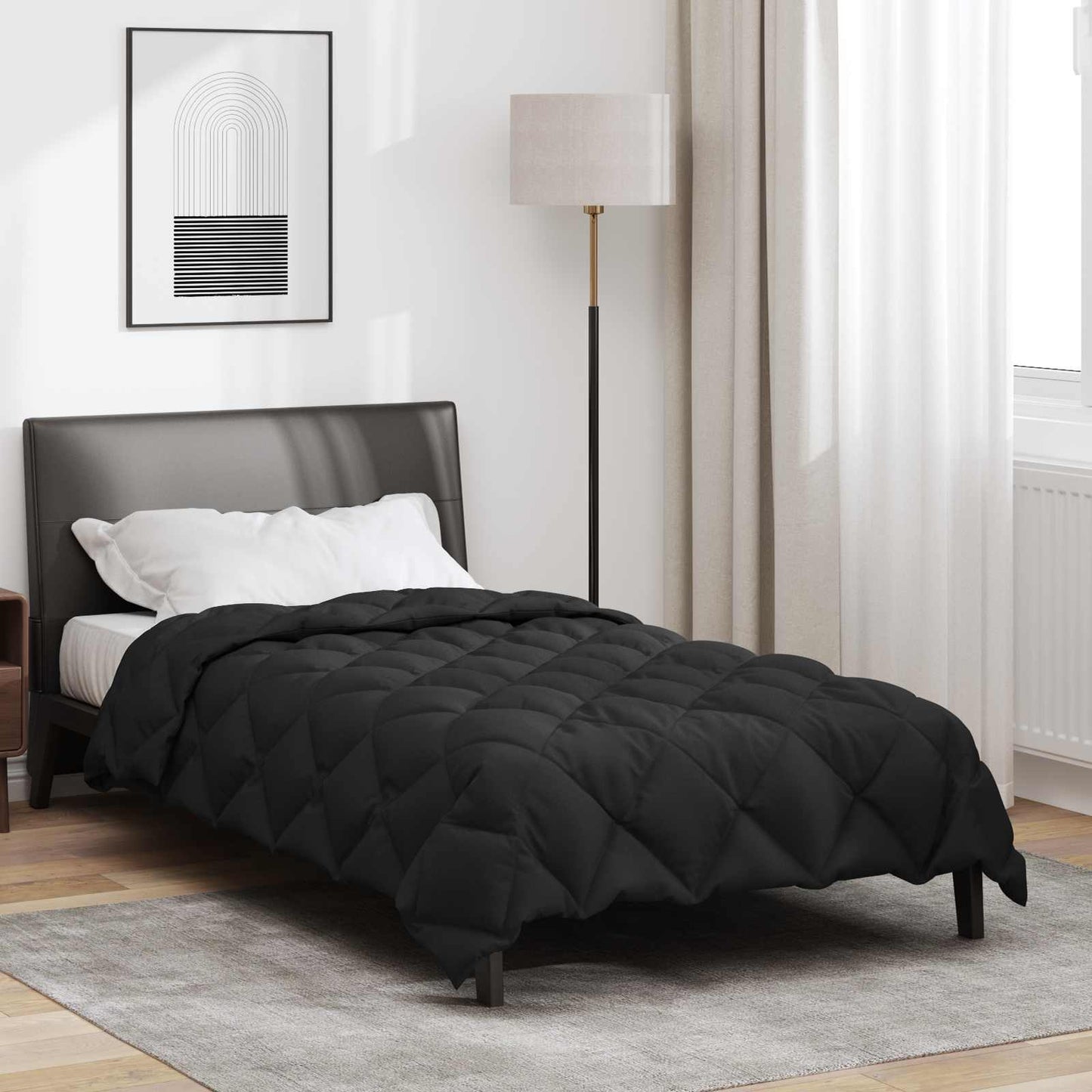 Duvet Invernale Nero 200 x 135 cm Microfibra