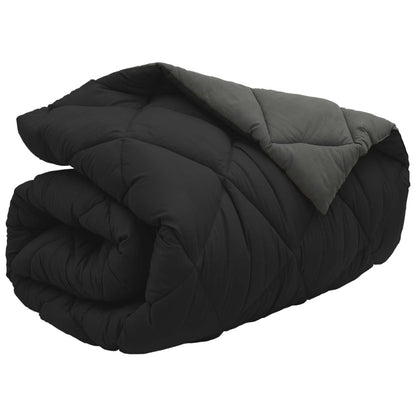 Duvet Invernale Nero e antracite 200 x 140 cm Microfibra