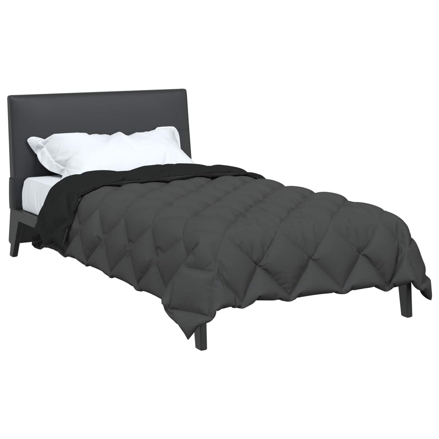 Duvet Invernale Nero e antracite 200 x 155 cm Microfibra