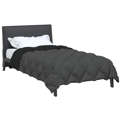 Duvet Invernale Nero e antracite 200 x 155 cm Microfibra