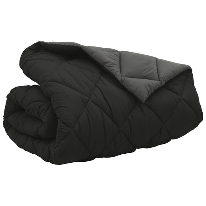 Duvet Invernale Nero e antracite 240 x 200 cm Microfibra