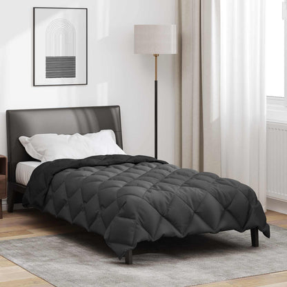 Duvet Invernale Nero e antracite 220 x 135 cm Microfibra