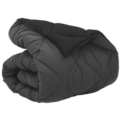 Duvet Invernale Nero e antracite 220 x 140 cm Microfibra
