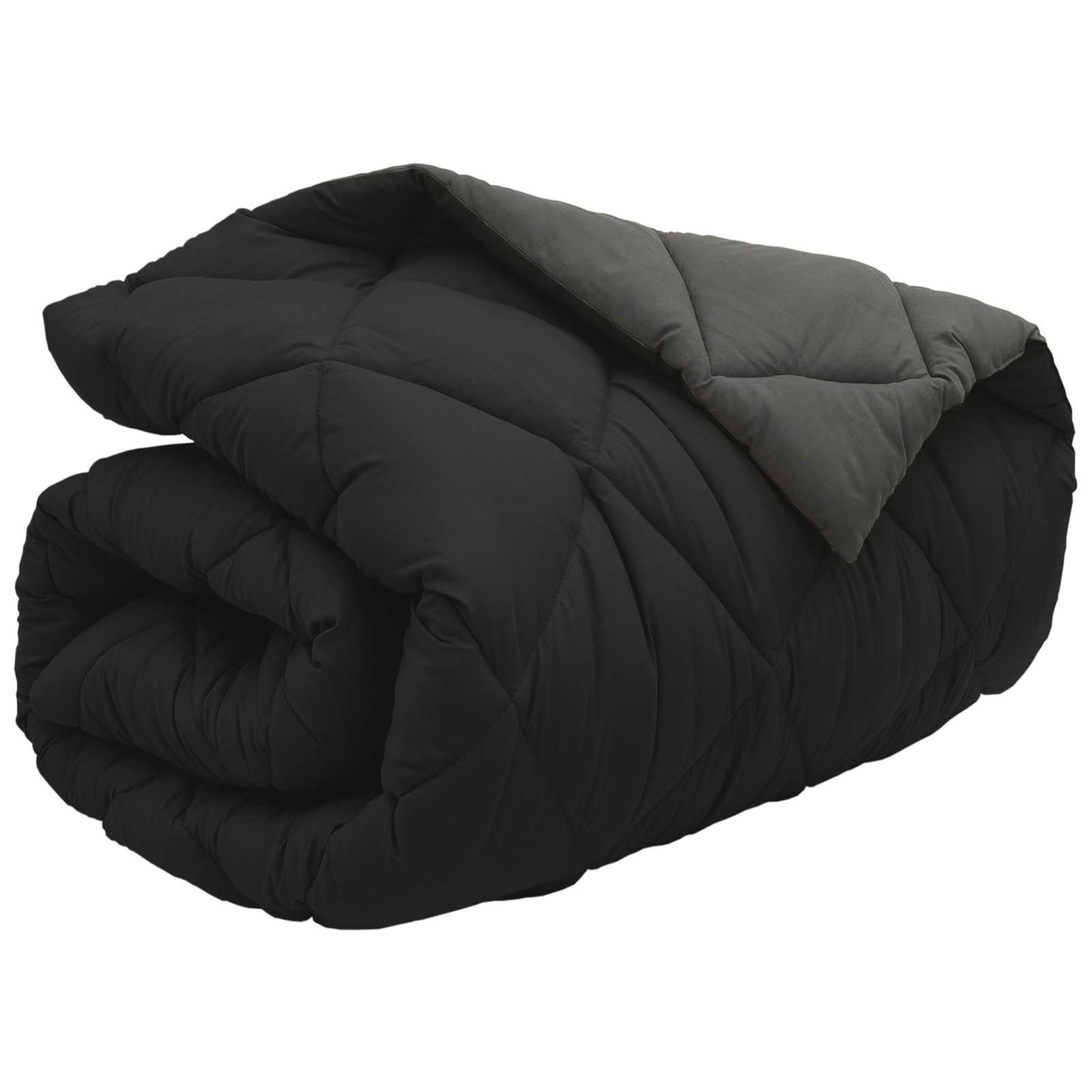 Duvet Invernale Nero e antracite 220 x 140 cm Microfibra