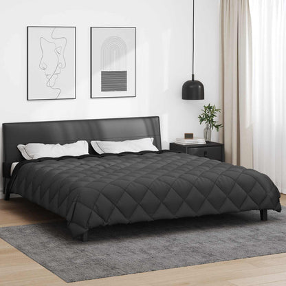 Duvet Invernale Nero e antracite 220 x 200 cm Microfibra