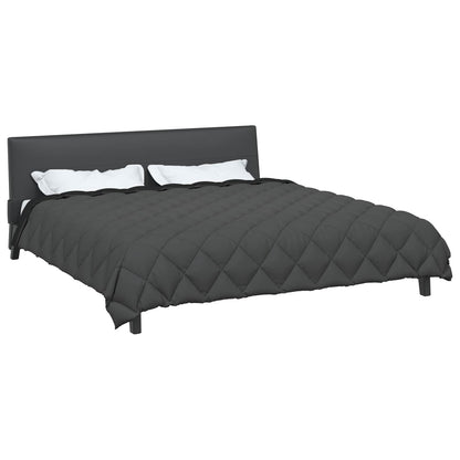 Duvet Invernale Nero e antracite 220 x 200 cm Microfibra