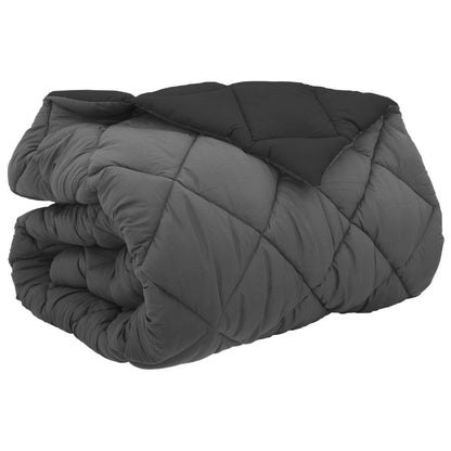 Duvet Invernale Nero e antracite 240 x 260 cm Microfibra