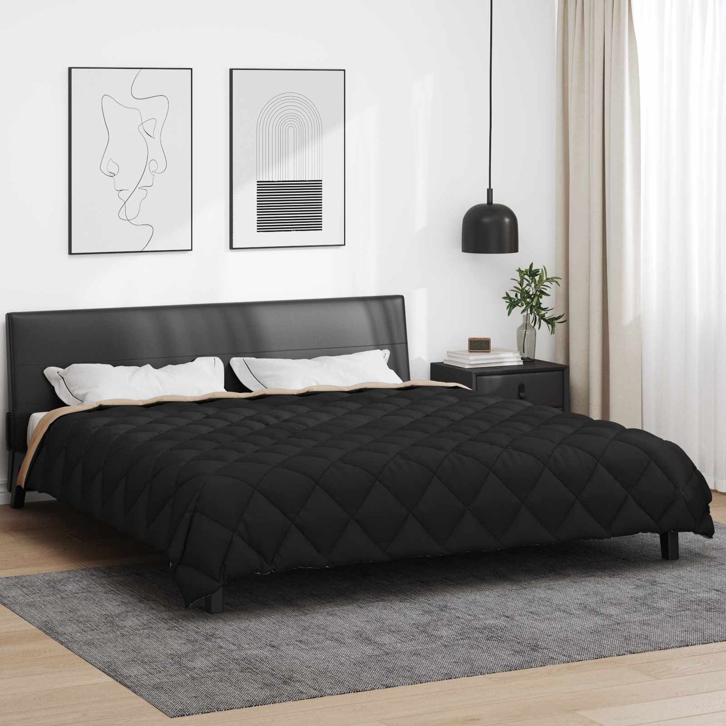 Duvet Invernale Nero e Talpa 240 x 200 cm Microfibra