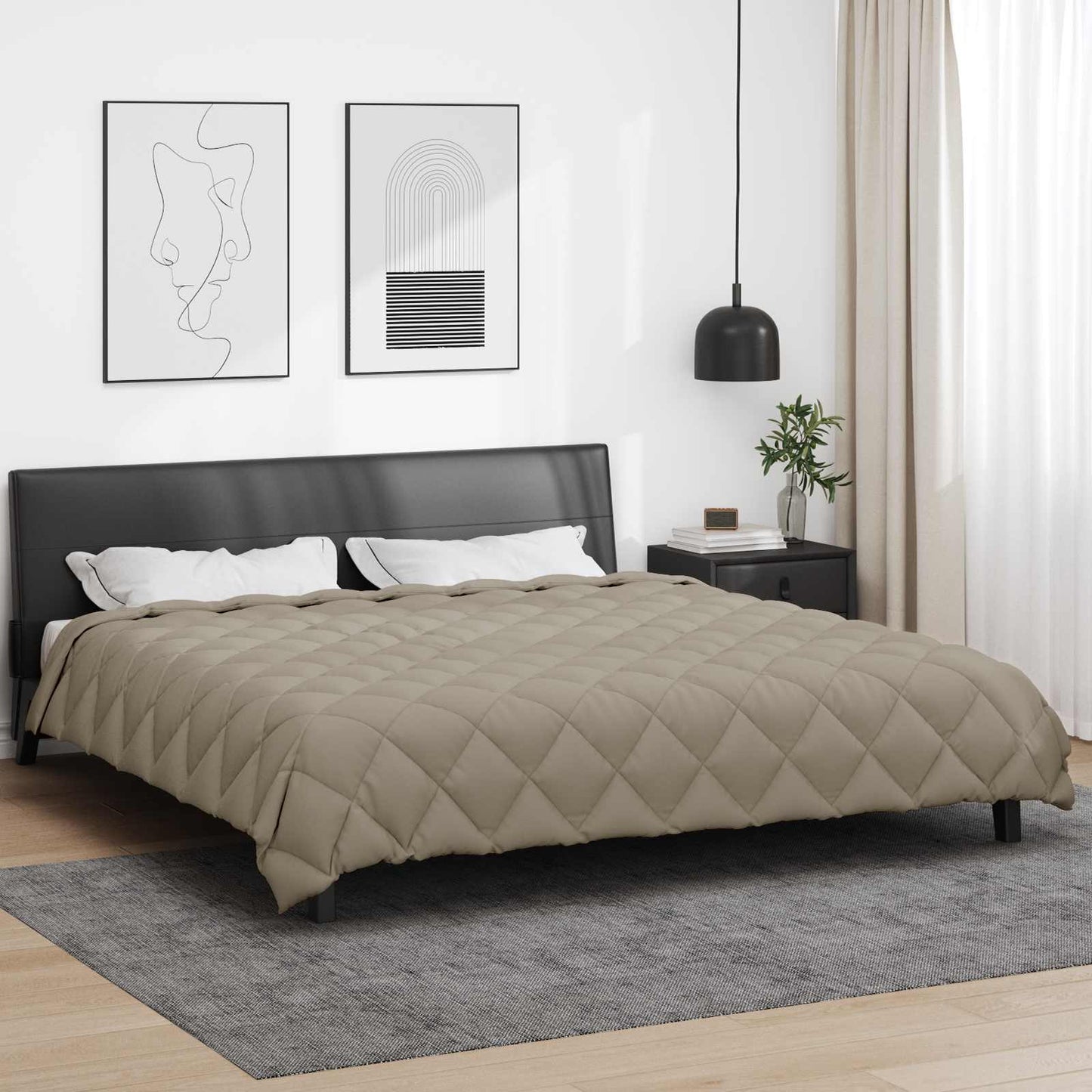 Duvet Invernale Grigio chiaro 240 x 260 cm Microfibra