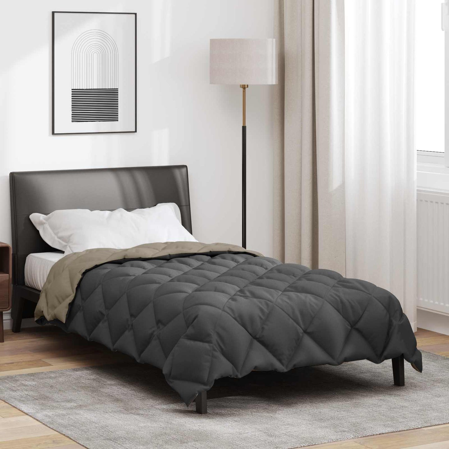 Duvet Invernale Grigio chiaro e Antracite 200 x 135 cm