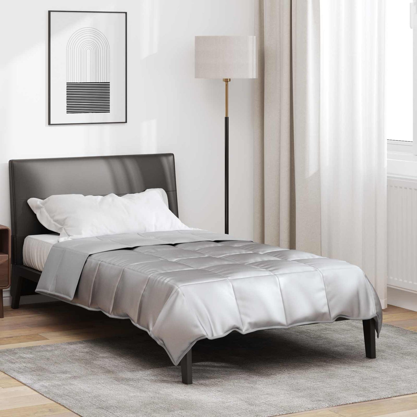 Piumone Completo Annuale Argento 155 x 220 cm Satin e Micropile