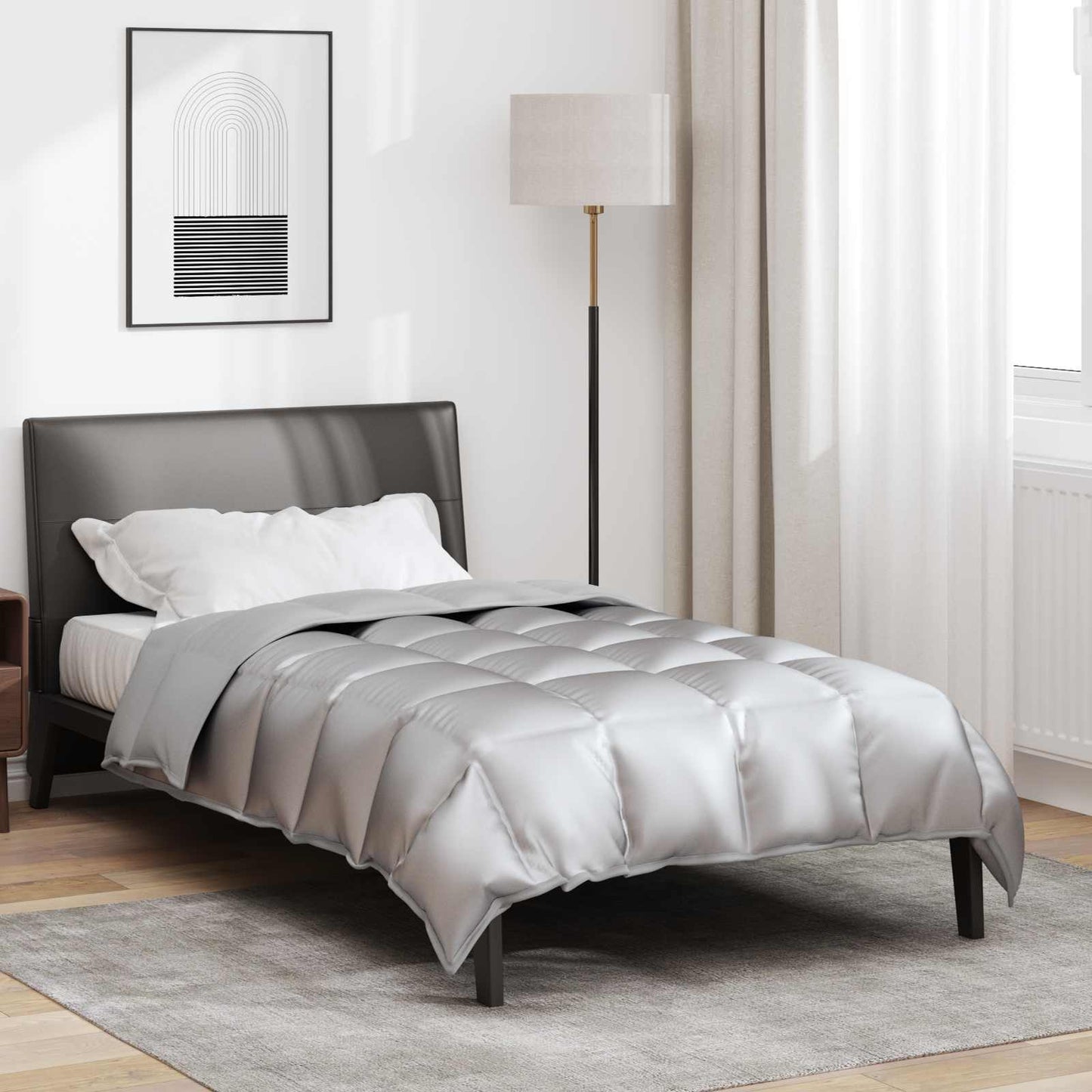 Duvet Invernale Argento 155 x 220 cm Satin e Micropile