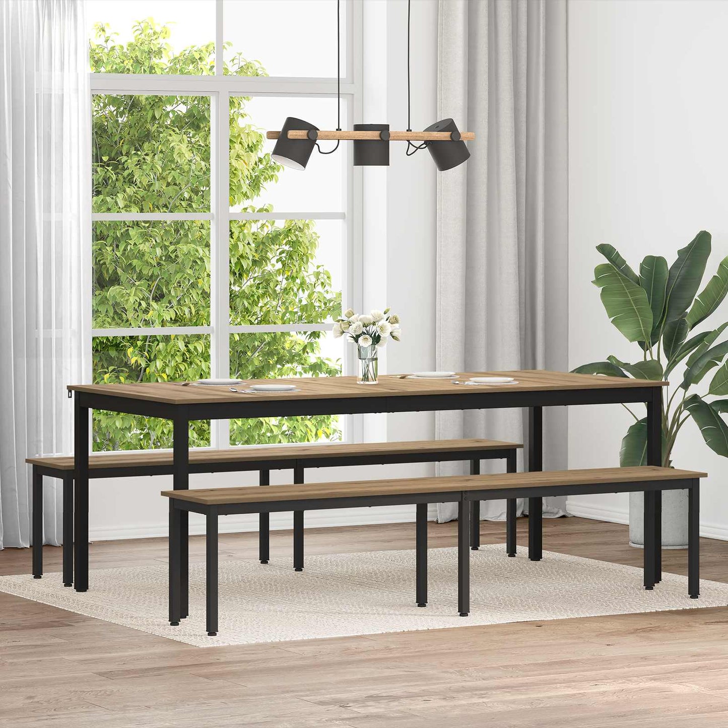panchina Rovere Artigianale 200 x 35 x 45 cm Legno multistrato