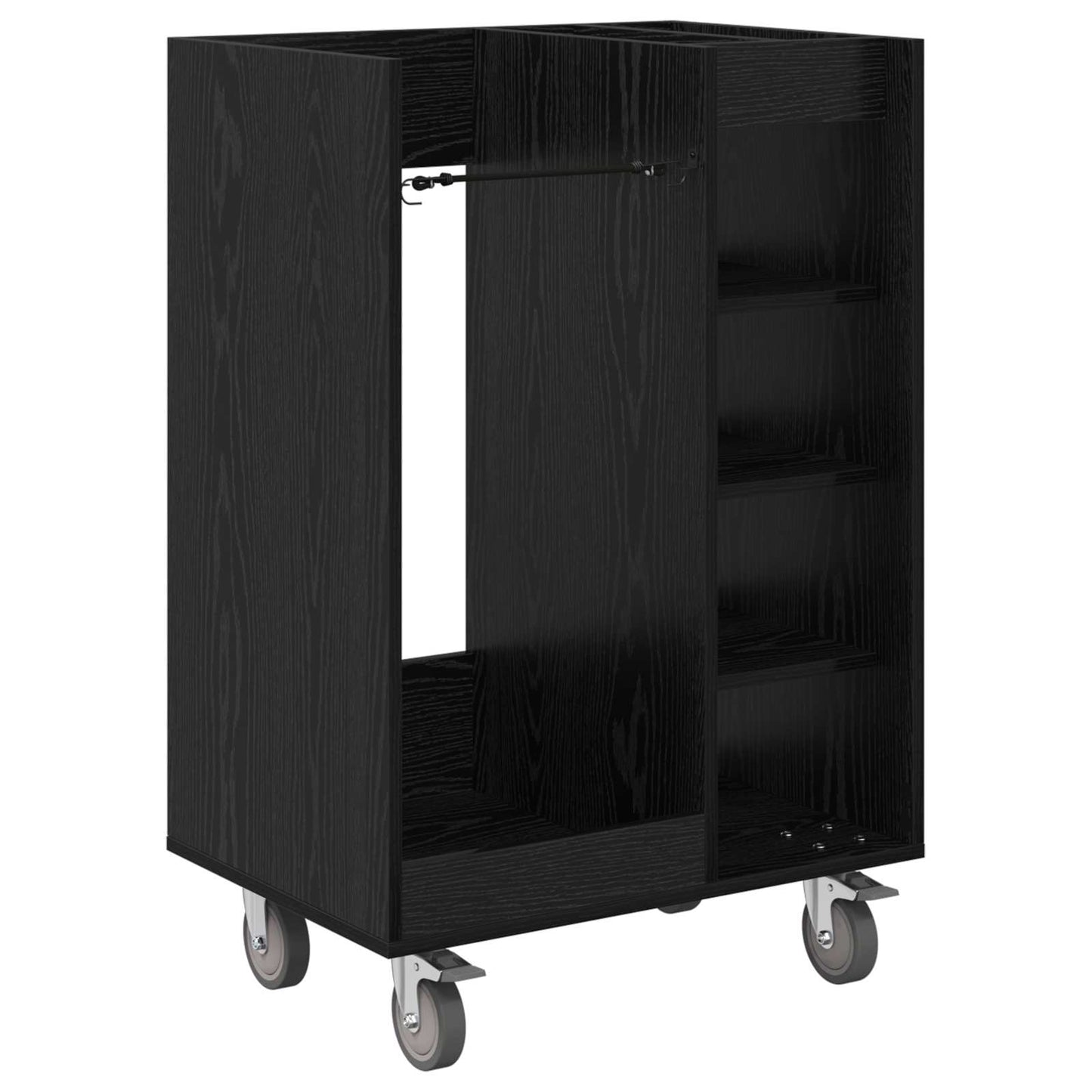 Armadio per Golf con ruota Rovere Nero 65 x 45 x 98 cm