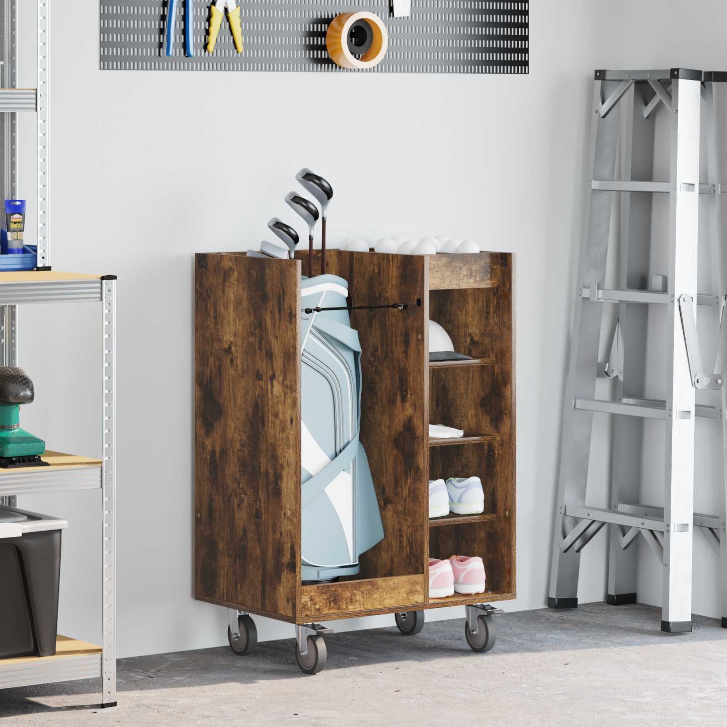 Armadio per Golf con ruota Rovere fumÃ© 65 x 45 x 98 cm