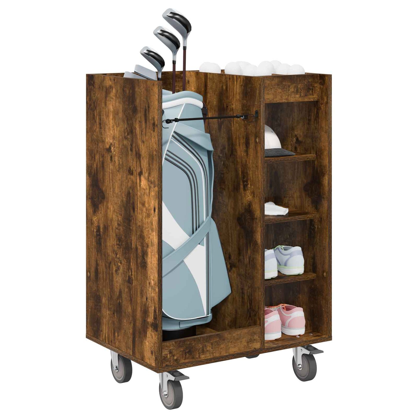 Armadio per Golf con ruota Rovere fumÃ© 65 x 45 x 98 cm