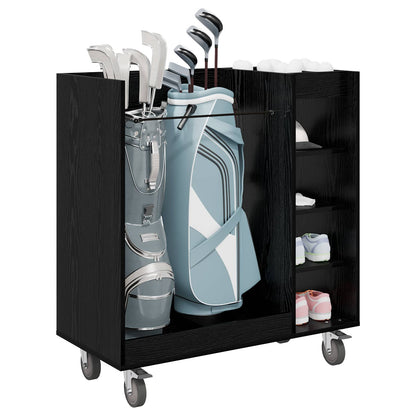 Armadio per Golf con ruota Rovere Nero 90 x 45 x 98 cm