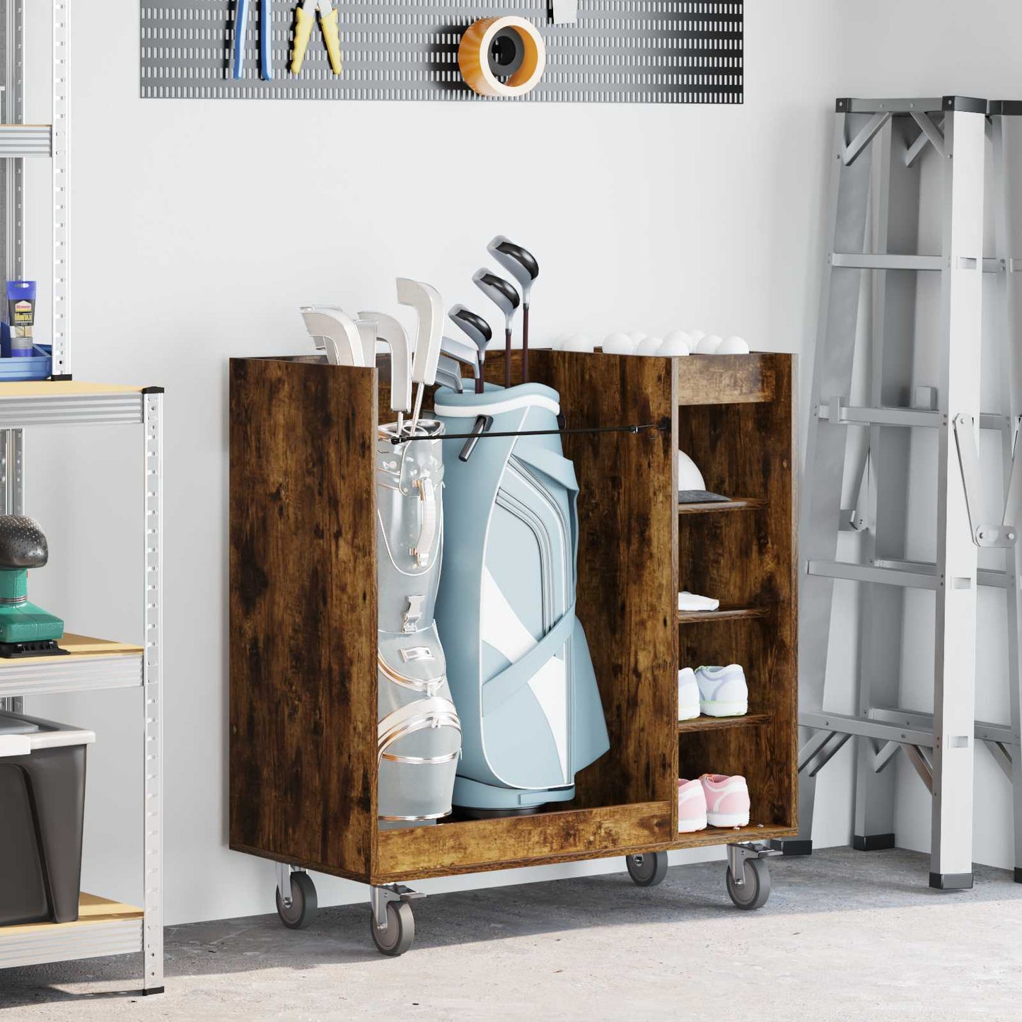 Armadio per Golf con ruota Rovere fumÃ© 90 x 45 x 98 cm
