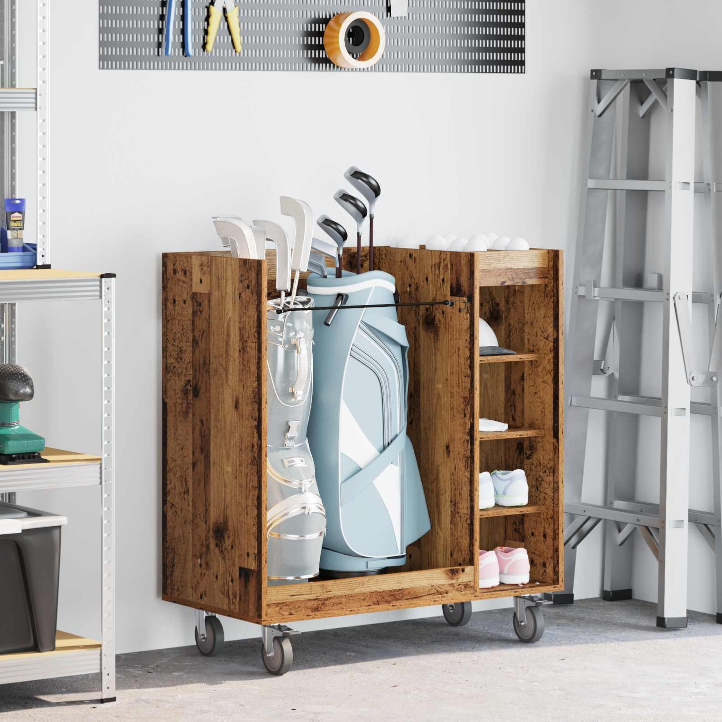 Armadio per Golf con ruota Legno vecchio 90 x 45 x 98 cm