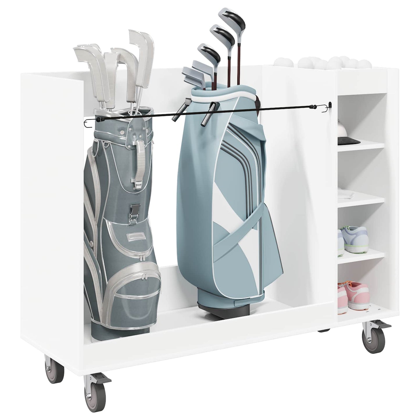 Armadio per Golf con ruota Tinta unita Bianco 120 x 45 x 98 cm