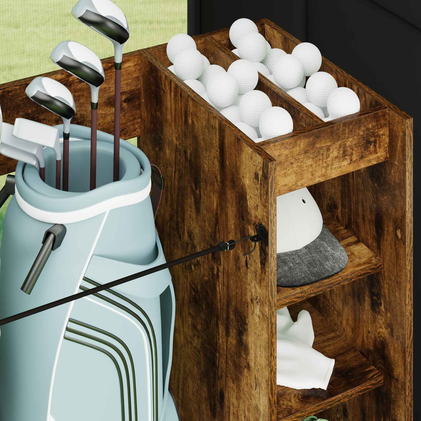 Armadio per Golf con ruota Rovere fumÃ© 120 x 45 x 98 cm