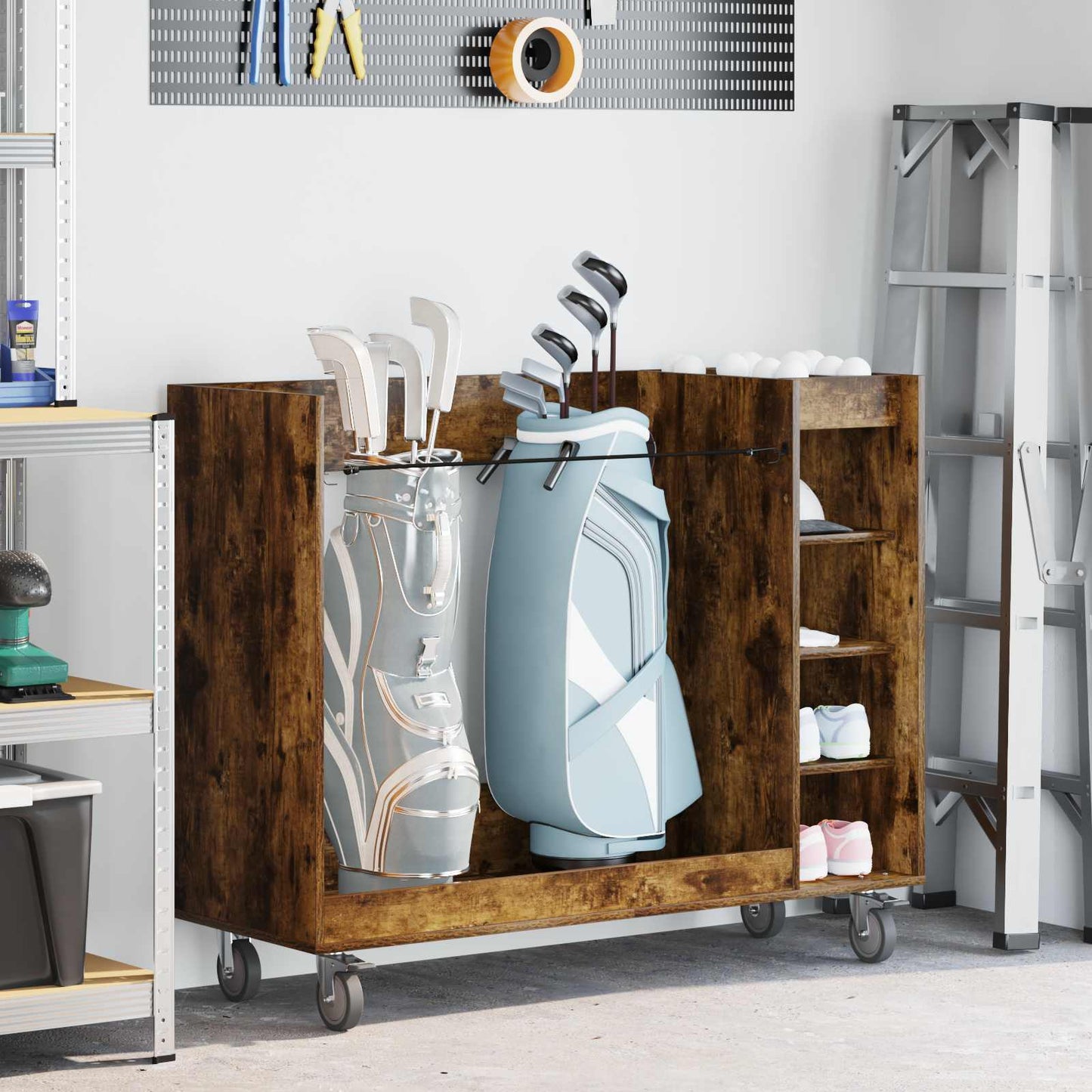 Armadio per Golf con ruota Rovere fumÃ© 120 x 45 x 98 cm