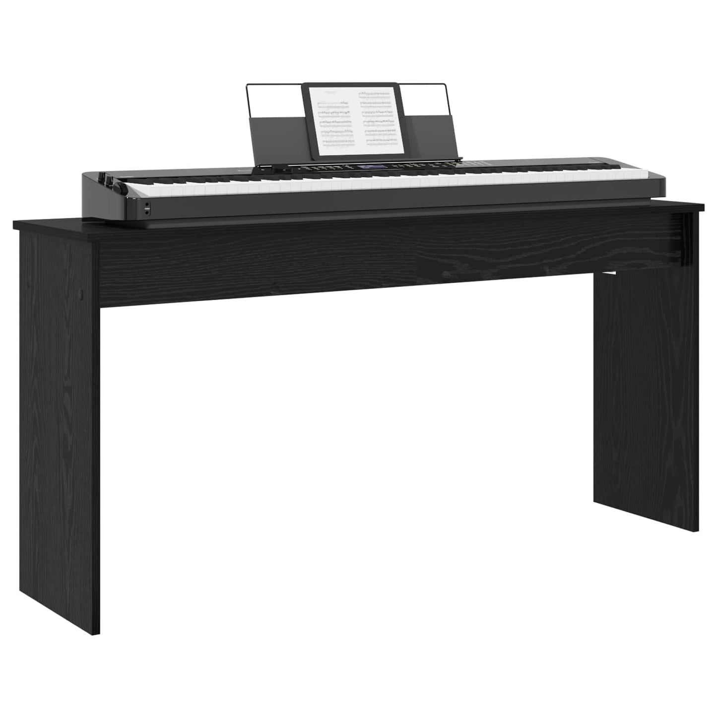 Supporto per Tastiera Rovere Nero 130 x 32 x 64 cm