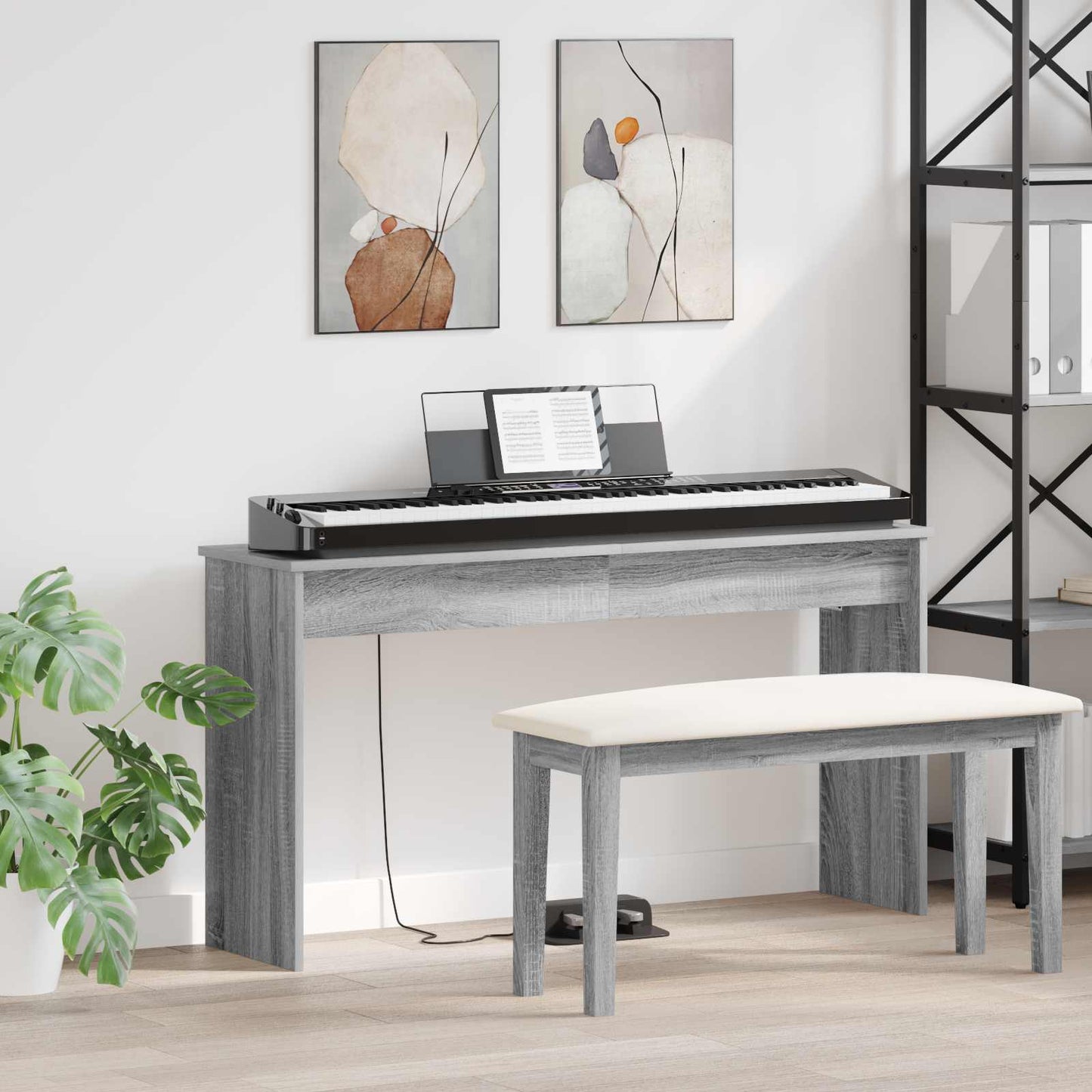 Supporto per Tastiera Grigio Sonoma 120 x 32 x 64 cm