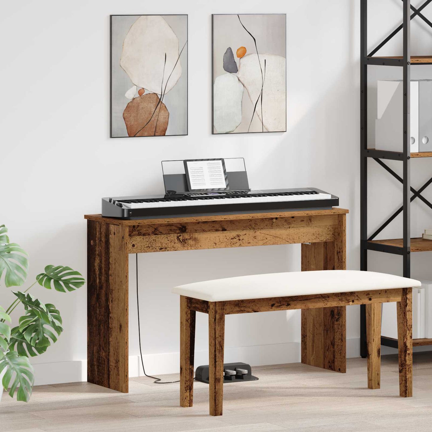 Supporto per Tastiera Legno vecchio 100 x 32 x 64 cm
