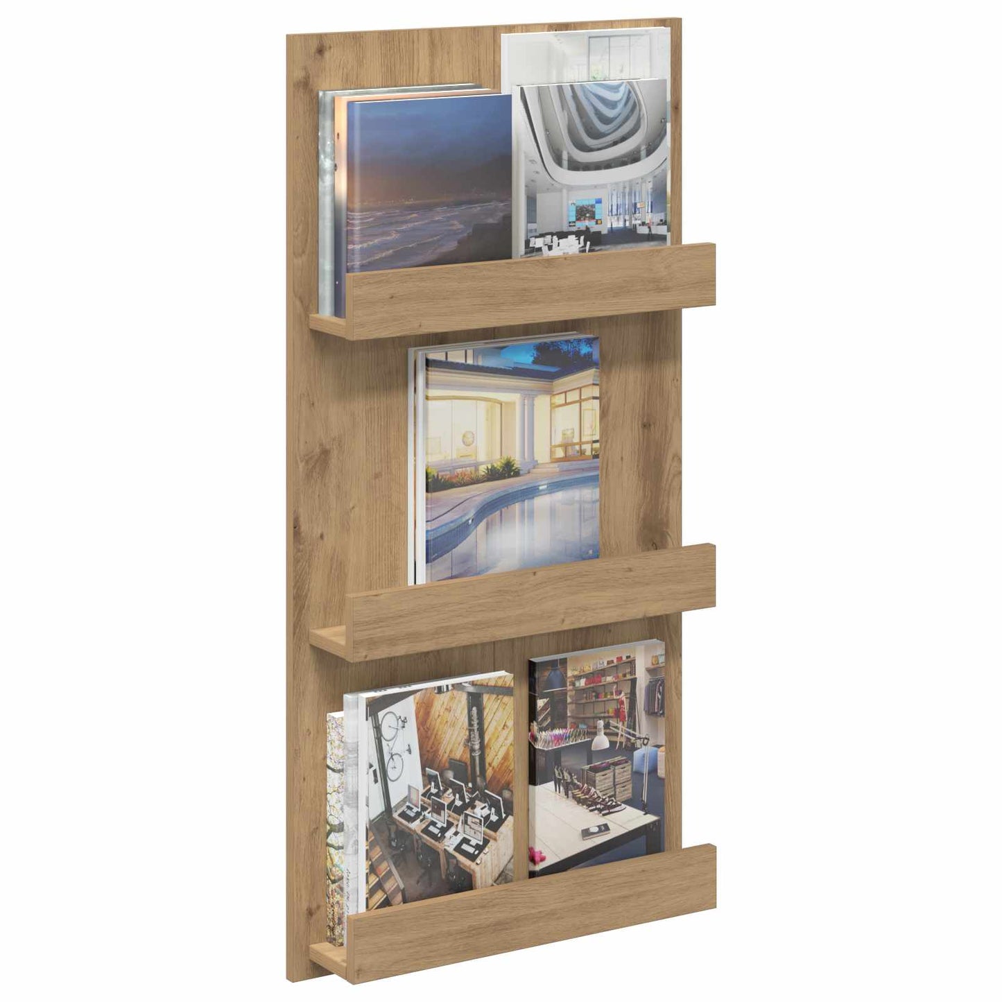 Scaffale per riviste Rovere artigianale 51 x 11 x 102 cm