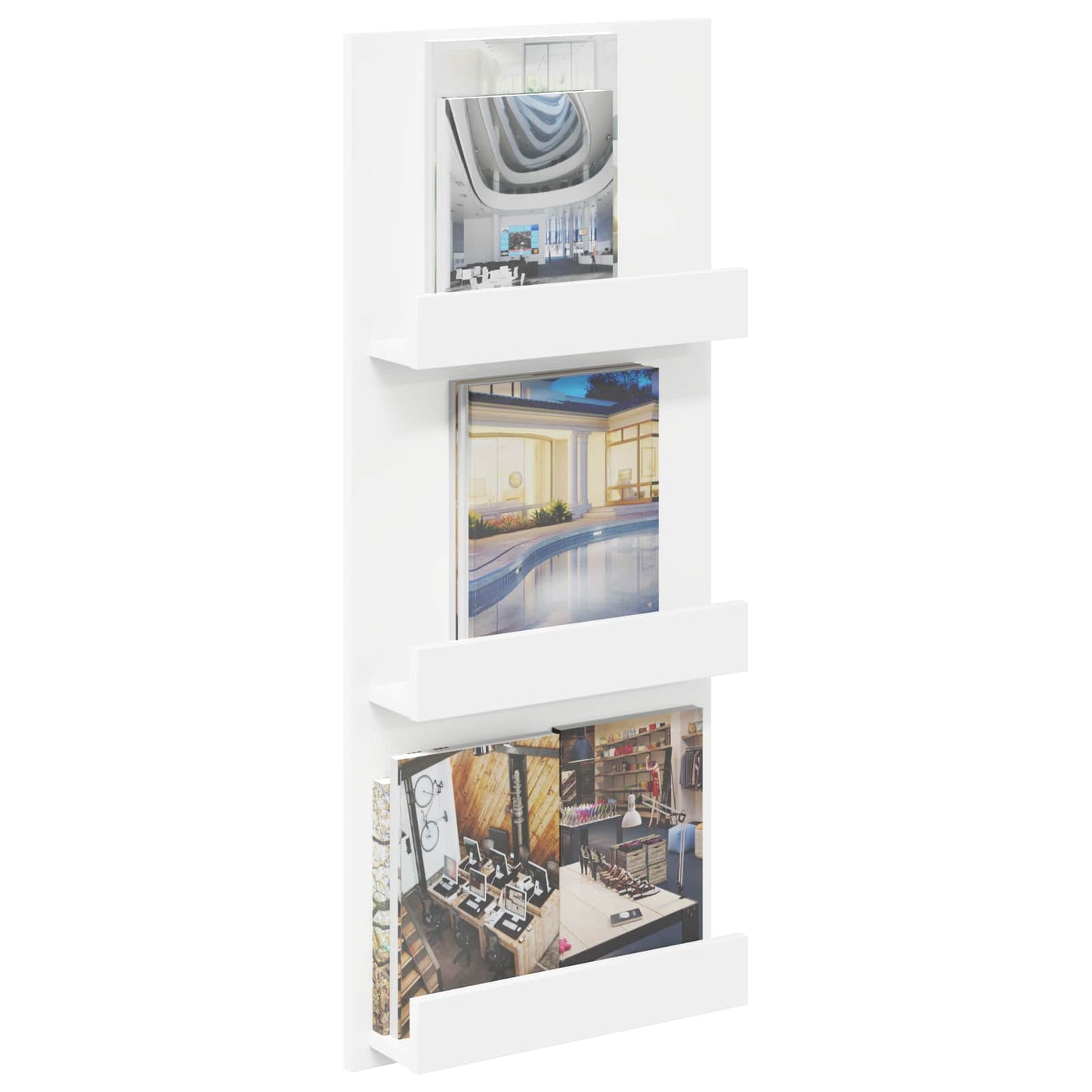 Scaffale per riviste Bianco 51 x 11 x 102 cm Legno multistrato