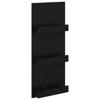 Scaffale per riviste Rovere Nero 43 x 11 x 102 cm