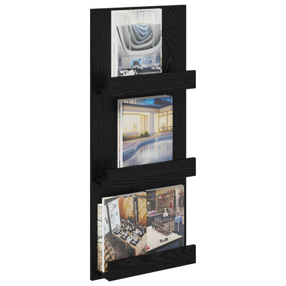 Scaffale per riviste Rovere Nero 43 x 11 x 102 cm