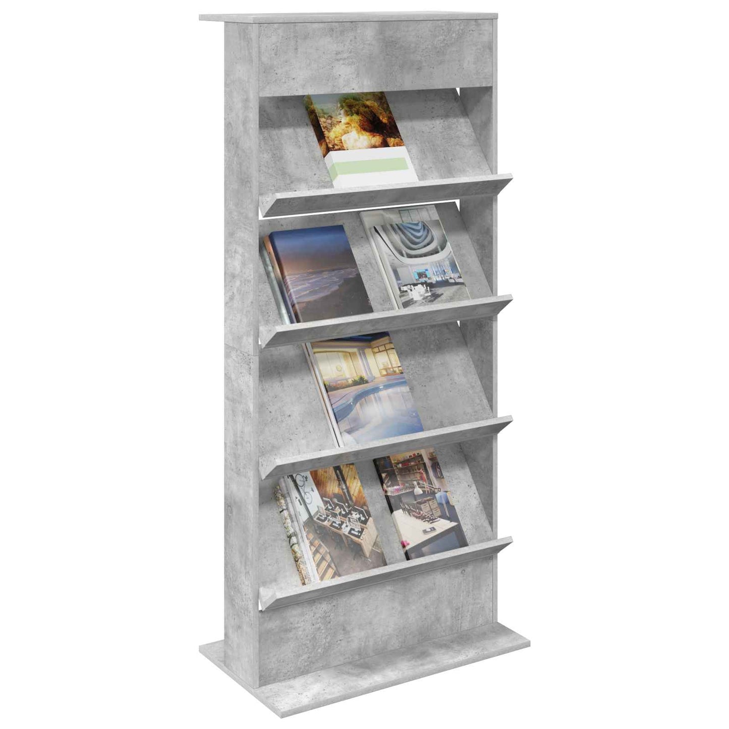Scaffale per riviste Grigio cemento 70 x 41 x 156 cm