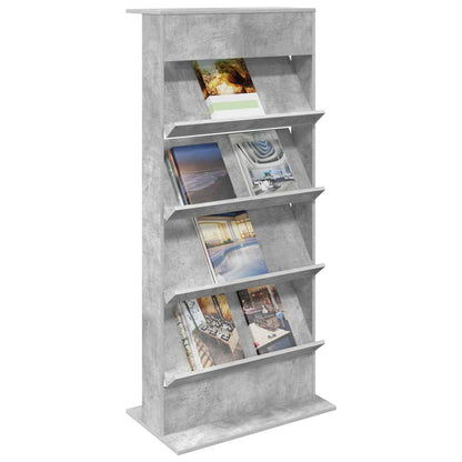 Scaffale per riviste Grigio cemento 70 x 41 x 156 cm