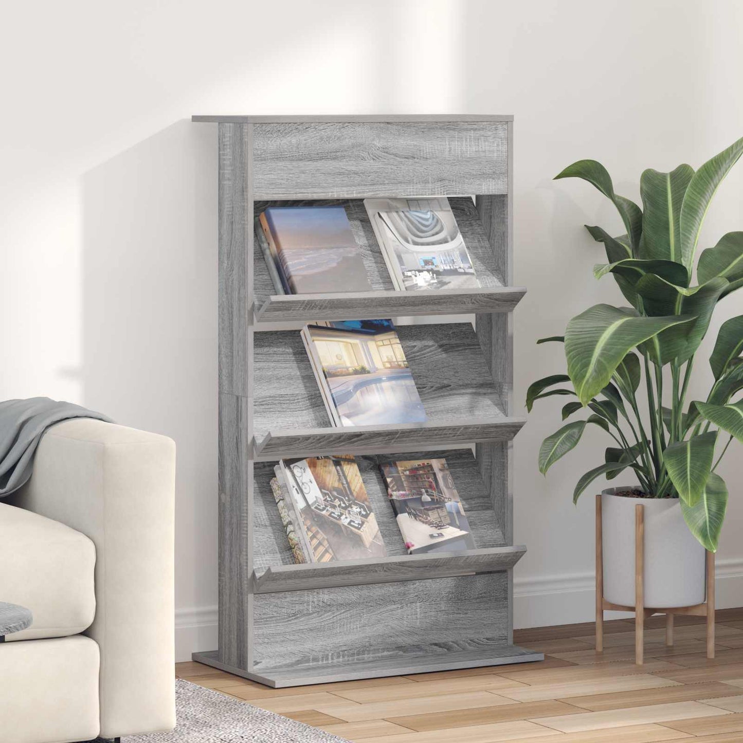 Scaffale per riviste Grigio Sonoma 70 x 41 x 126 cm