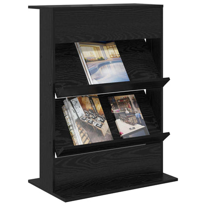Scaffale per riviste Rovere Nero 70 x 41 x 96 cm