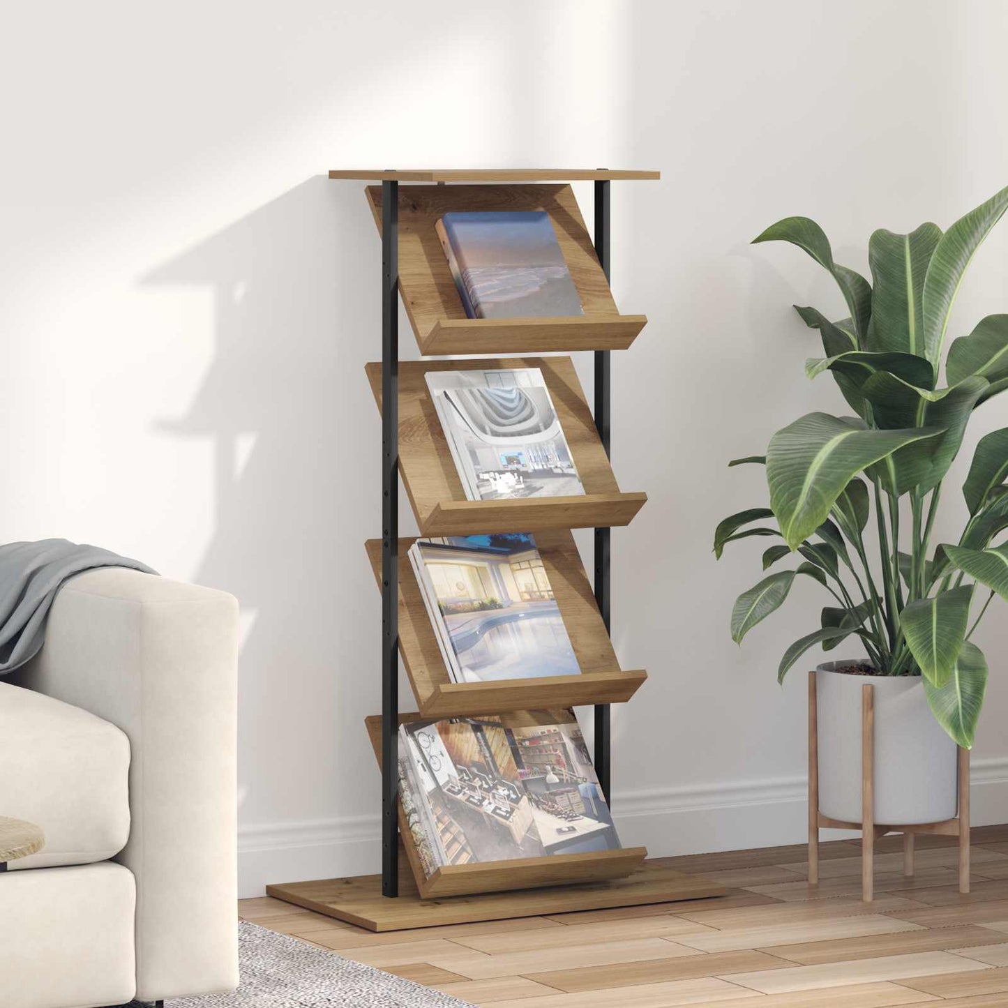 Scaffale per riviste Rovere artigianale 68 x 40 x 123.5 cm
