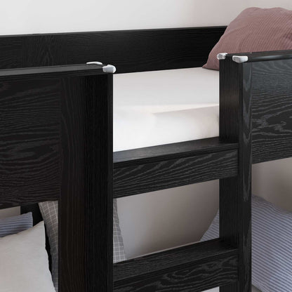 Letto a Castello per Bambini Rovere Nero 75 x 190 cm