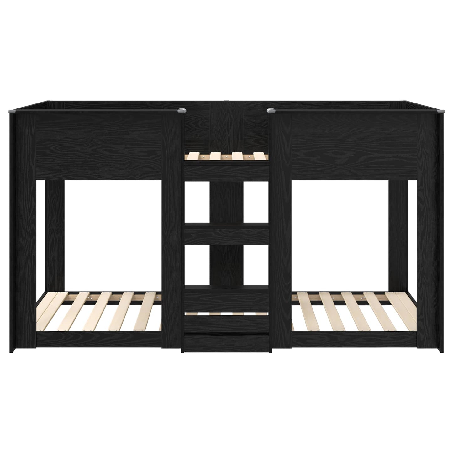 Letto a Castello per Bambini Rovere Nero 80 x 200 cm