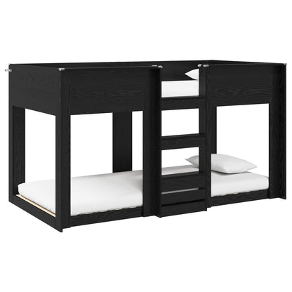 Letto a Castello per Bambini Rovere Nero 90 x 200 cm