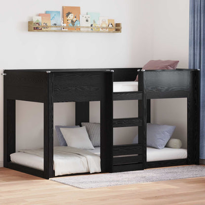 Letto a Castello per Bambini Rovere Nero 100 x 200 cm