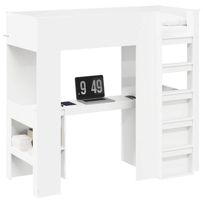 Struttura letto a castello con scrivania Bianco 75 x 190 cm