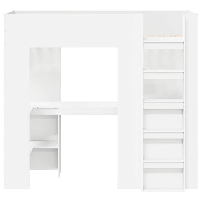 Struttura letto a castello con scrivania Bianco 75 x 190 cm
